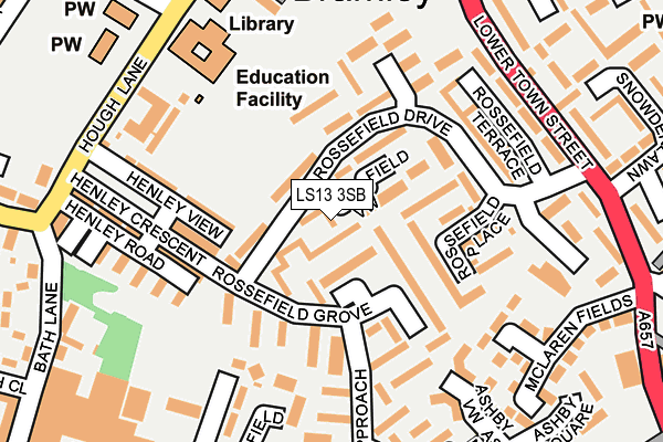 LS13 3SB map - OS OpenMap – Local (Ordnance Survey)