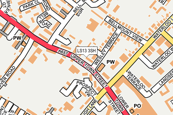 LS13 3SH map - OS OpenMap – Local (Ordnance Survey)