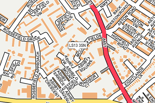 LS13 3SN map - OS OpenMap – Local (Ordnance Survey)