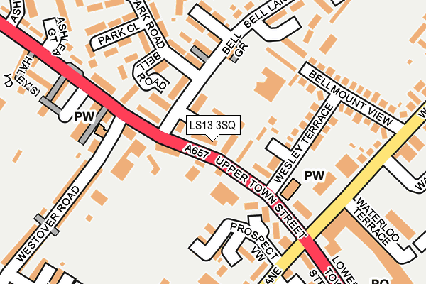 LS13 3SQ map - OS OpenMap – Local (Ordnance Survey)