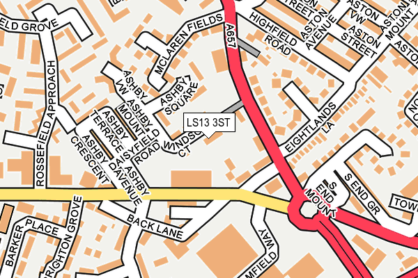 LS13 3ST map - OS OpenMap – Local (Ordnance Survey)