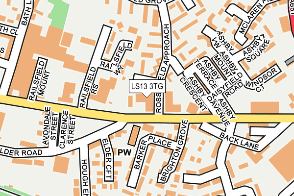 LS13 3TG map - OS OpenMap – Local (Ordnance Survey)