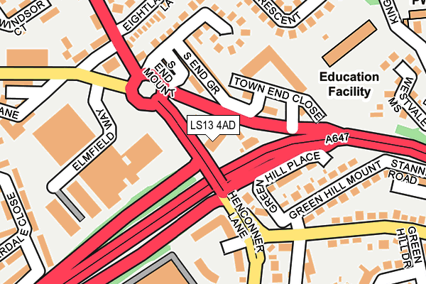 LS13 4AD map - OS OpenMap – Local (Ordnance Survey)