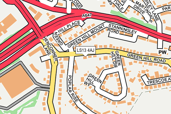 LS13 4AJ map - OS OpenMap – Local (Ordnance Survey)