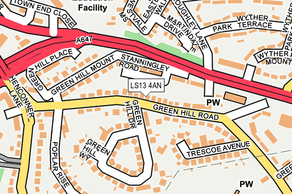 LS13 4AN map - OS OpenMap – Local (Ordnance Survey)