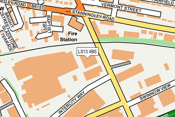 LS13 4BS map - OS OpenMap – Local (Ordnance Survey)
