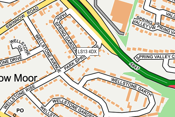 LS13 4DX map - OS OpenMap – Local (Ordnance Survey)