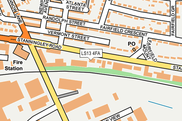 LS13 4FA map - OS OpenMap – Local (Ordnance Survey)