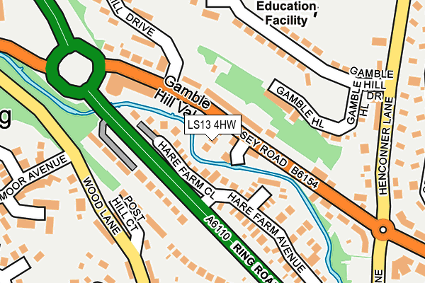 LS13 4HW map - OS OpenMap – Local (Ordnance Survey)