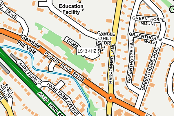 LS13 4HZ map - OS OpenMap – Local (Ordnance Survey)