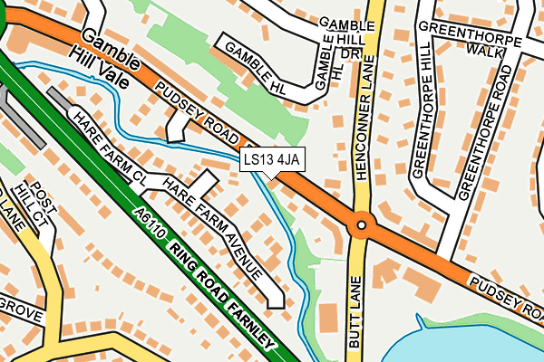 LS13 4JA map - OS OpenMap – Local (Ordnance Survey)