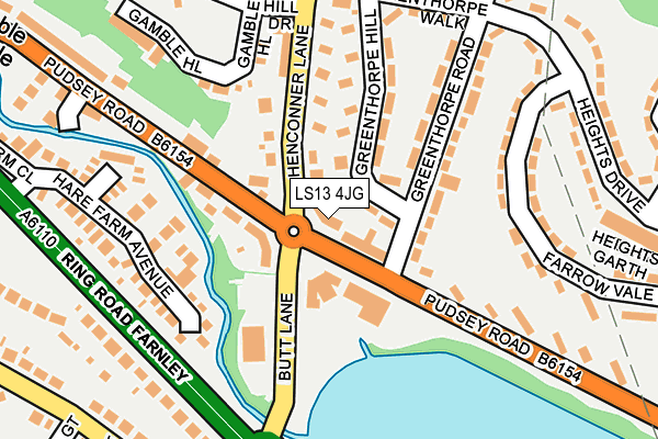 LS13 4JG map - OS OpenMap – Local (Ordnance Survey)