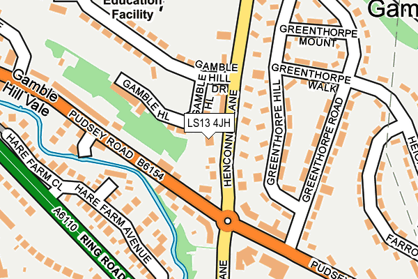 LS13 4JH map - OS OpenMap – Local (Ordnance Survey)