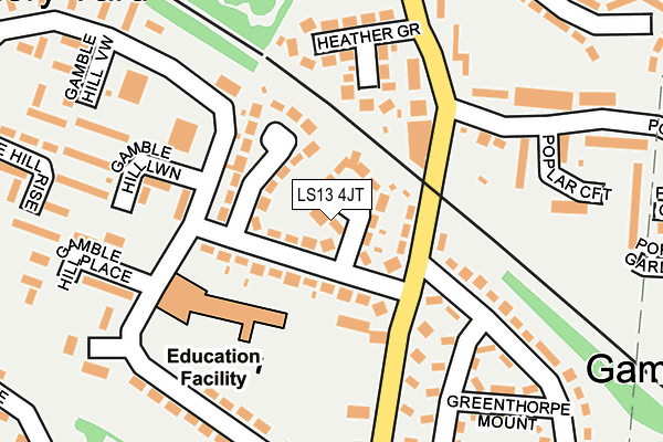 LS13 4JT map - OS OpenMap – Local (Ordnance Survey)