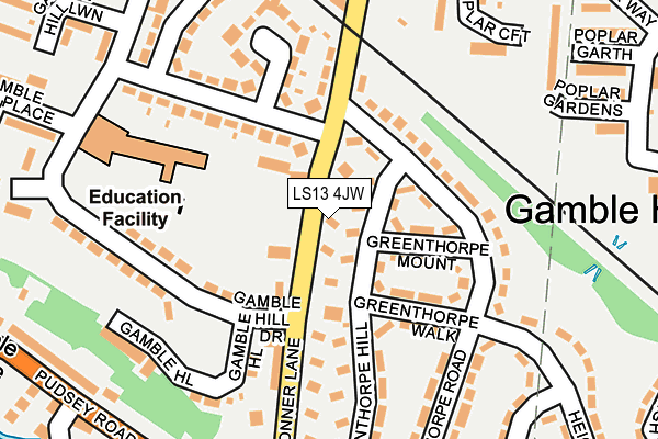 LS13 4JW map - OS OpenMap – Local (Ordnance Survey)