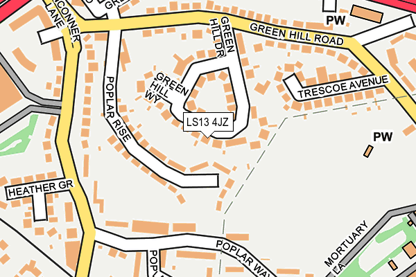 LS13 4JZ map - OS OpenMap – Local (Ordnance Survey)