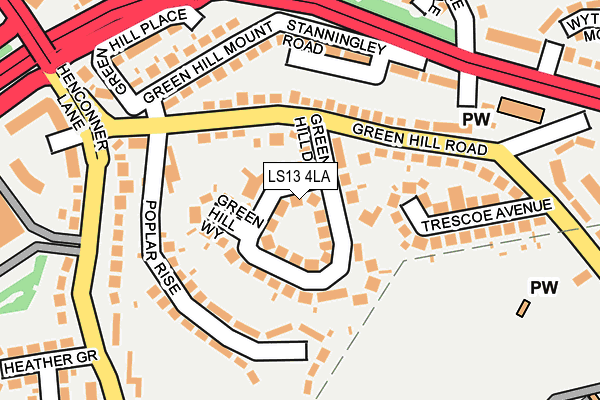 LS13 4LA map - OS OpenMap – Local (Ordnance Survey)