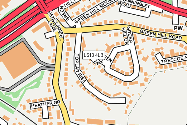 LS13 4LB map - OS OpenMap – Local (Ordnance Survey)