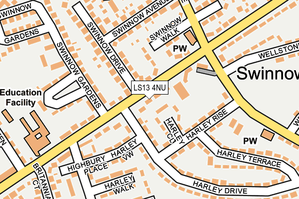 LS13 4NU map - OS OpenMap – Local (Ordnance Survey)