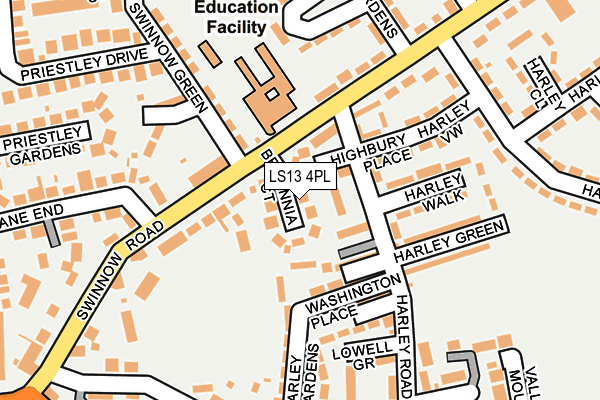 LS13 4PL map - OS OpenMap – Local (Ordnance Survey)