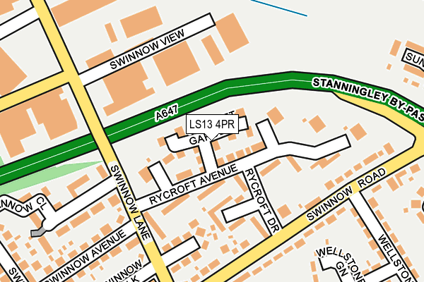 LS13 4PR map - OS OpenMap – Local (Ordnance Survey)
