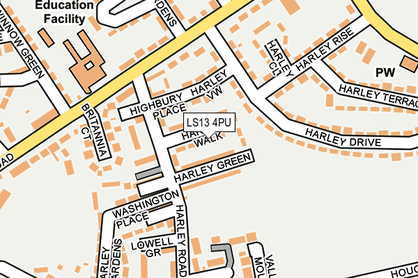 LS13 4PU map - OS OpenMap – Local (Ordnance Survey)