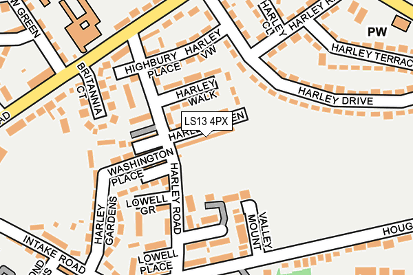 LS13 4PX map - OS OpenMap – Local (Ordnance Survey)