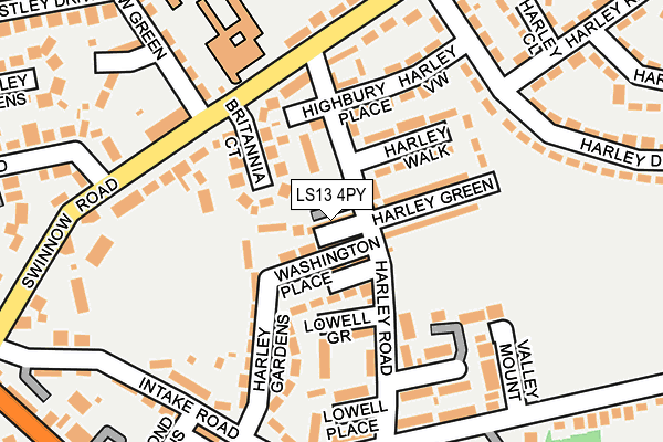 LS13 4PY map - OS OpenMap – Local (Ordnance Survey)