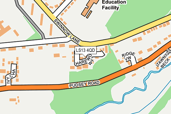 LS13 4QD map - OS OpenMap – Local (Ordnance Survey)