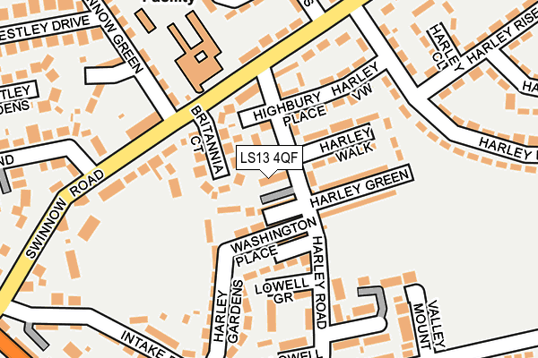 LS13 4QF map - OS OpenMap – Local (Ordnance Survey)