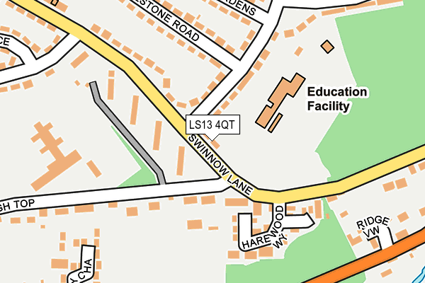 LS13 4QT map - OS OpenMap – Local (Ordnance Survey)