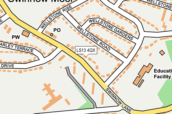 LS13 4QX map - OS OpenMap – Local (Ordnance Survey)