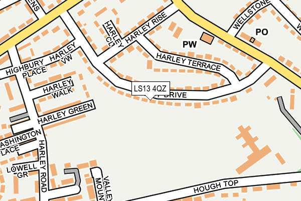 LS13 4QZ map - OS OpenMap – Local (Ordnance Survey)