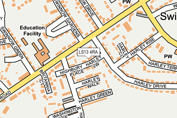 LS13 4RA map - OS OpenMap – Local (Ordnance Survey)