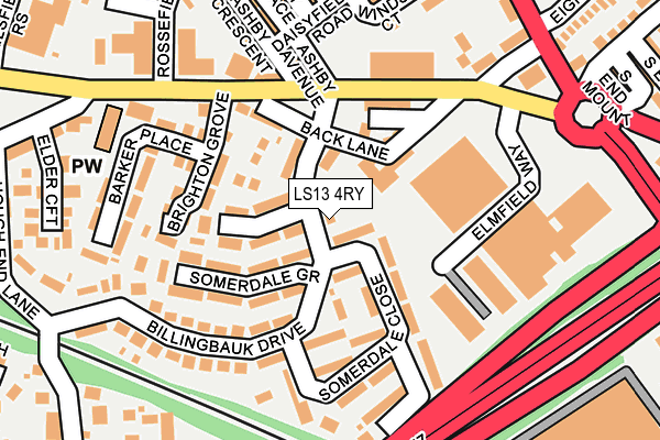 LS13 4RY map - OS OpenMap – Local (Ordnance Survey)