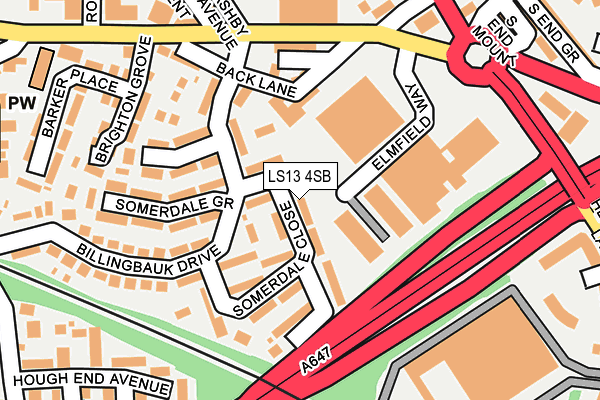 LS13 4SB map - OS OpenMap – Local (Ordnance Survey)