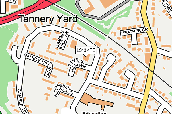 LS13 4TE map - OS OpenMap – Local (Ordnance Survey)