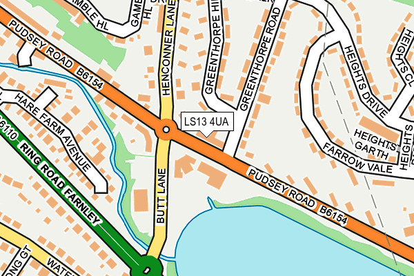 LS13 4UA map - OS OpenMap – Local (Ordnance Survey)