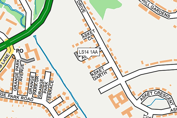 LS14 1AA map - OS OpenMap – Local (Ordnance Survey)
