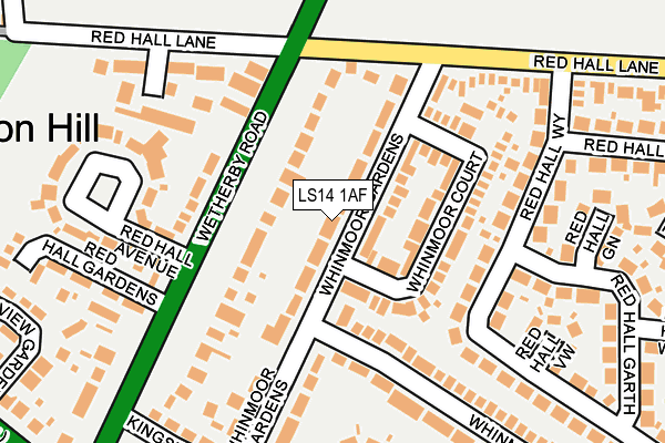 LS14 1AF map - OS OpenMap – Local (Ordnance Survey)