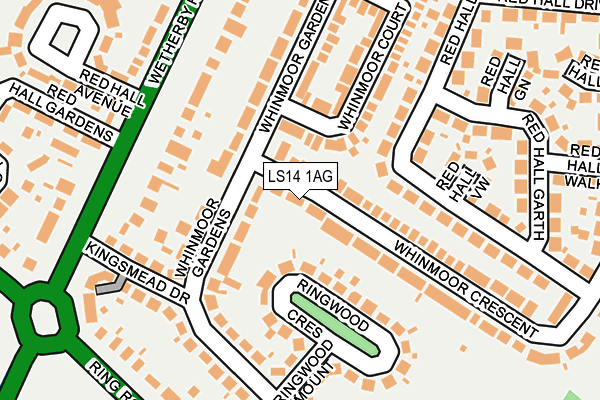 LS14 1AG map - OS OpenMap – Local (Ordnance Survey)