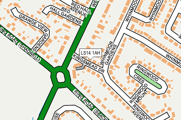 LS14 1AH map - OS OpenMap – Local (Ordnance Survey)