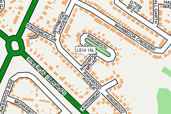LS14 1AL map - OS OpenMap – Local (Ordnance Survey)
