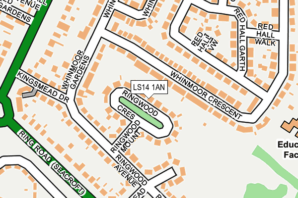 LS14 1AN map - OS OpenMap – Local (Ordnance Survey)