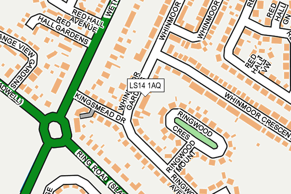 LS14 1AQ map - OS OpenMap – Local (Ordnance Survey)
