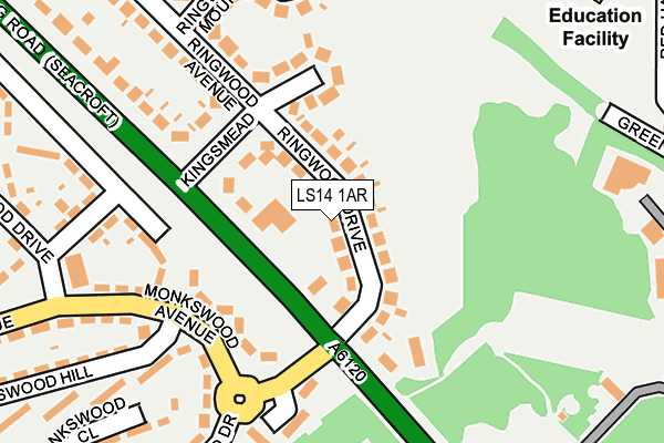 LS14 1AR map - OS OpenMap – Local (Ordnance Survey)