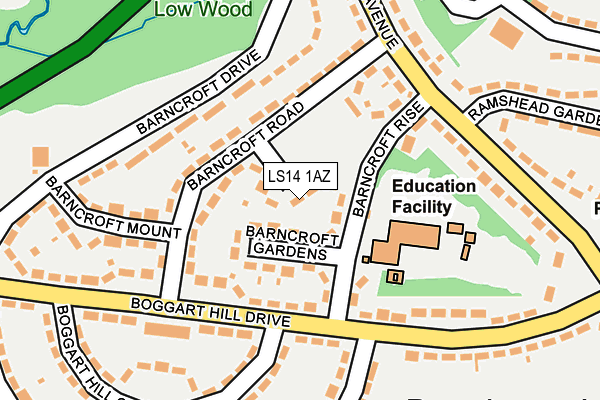 LS14 1AZ map - OS OpenMap – Local (Ordnance Survey)