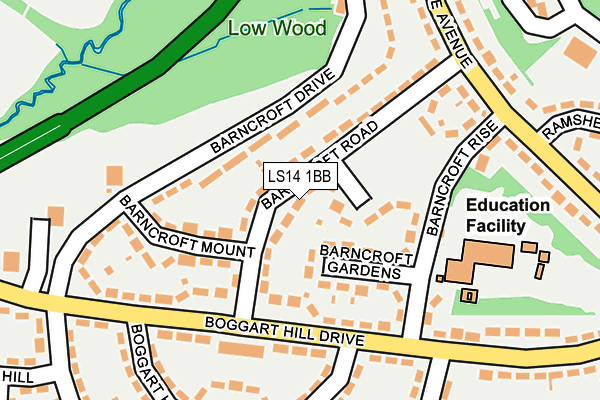 LS14 1BB map - OS OpenMap – Local (Ordnance Survey)