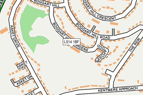 LS14 1BF map - OS OpenMap – Local (Ordnance Survey)