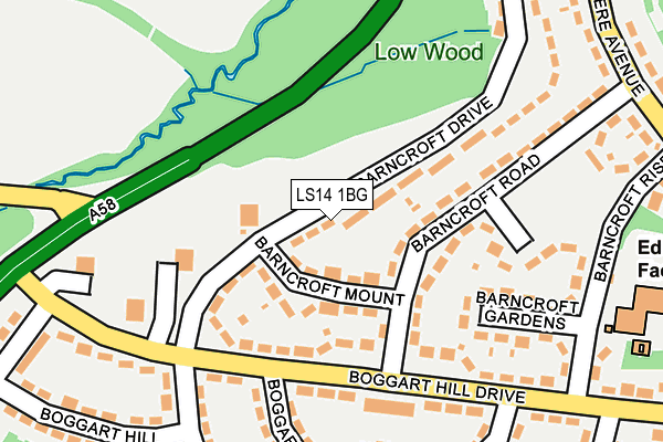 LS14 1BG map - OS OpenMap – Local (Ordnance Survey)